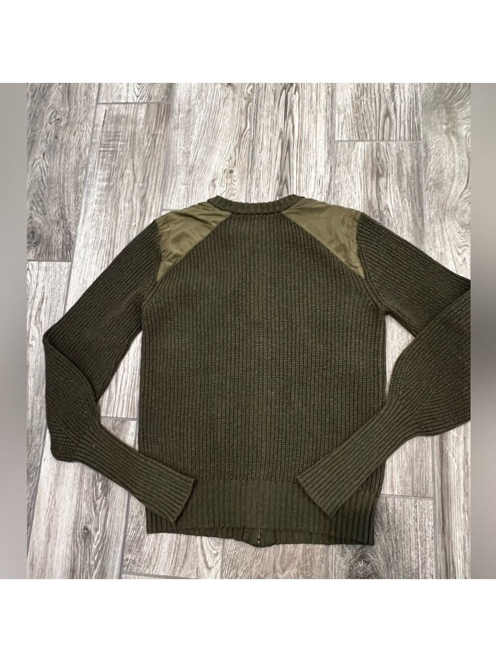 Minnie Rose Cotton Cashmere Shaker Utility Zip Up Cardigan Jacket Size XS - Picture 3 of 14